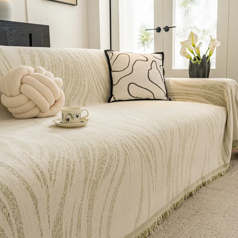

Chenille French Style Sofa Blanket for Living Room Anti-Dirty Sofa Slipcover Tassel Four Seasons Couch Towel Camping Travel Rugs