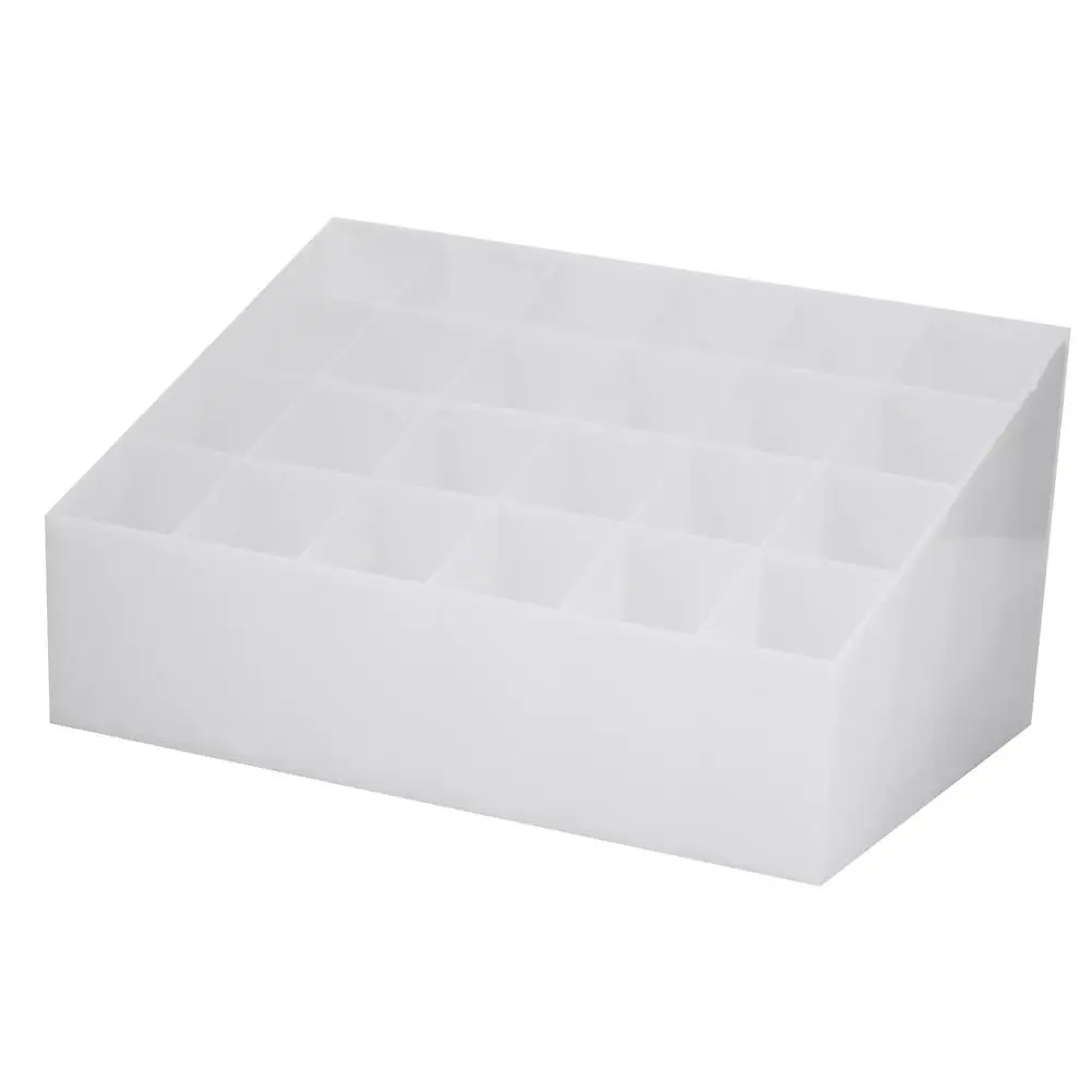 24 Grids Acrylic Cosmetic Makeup Organizer Storage Box Jewelry Lipstick Display Stand White Purple Color