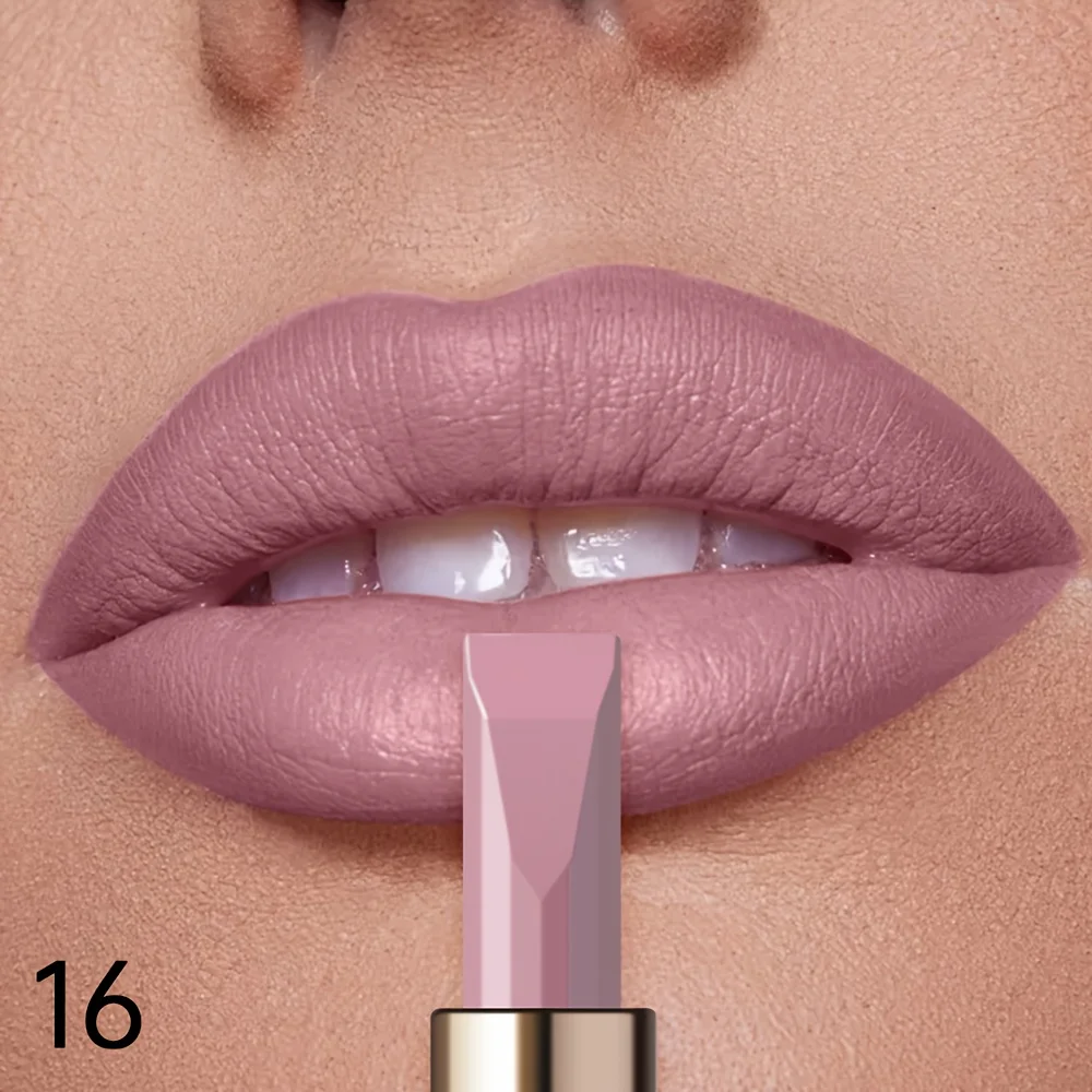 Lápiz labial de terciopelo mate, color de labios resistente al agua y duradero, regalo de maquillaje de labios sedoso resistente al sudor para mujeres