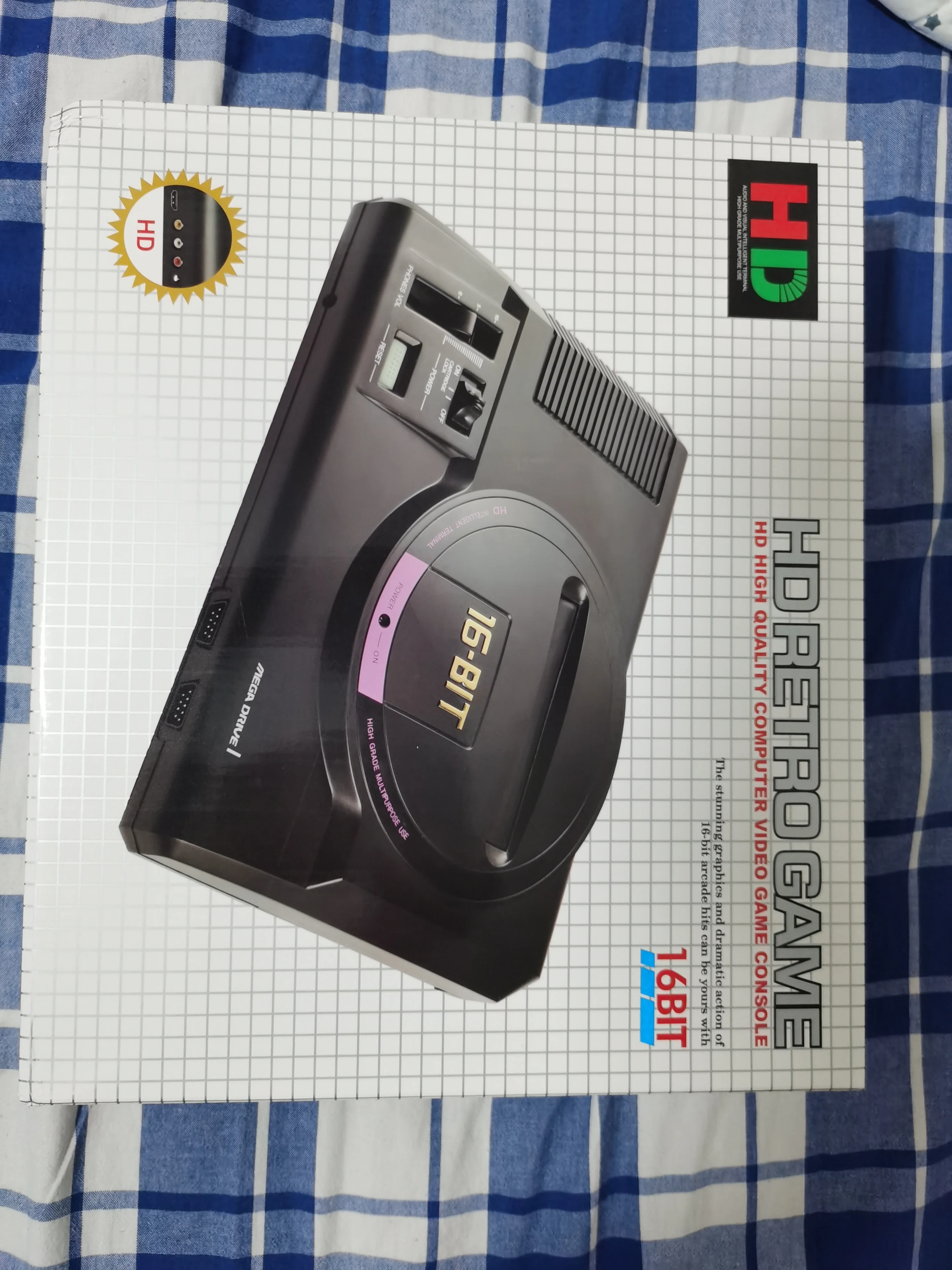 وحدة تحكم ألعاب فيديو جديدة 16 بت لـ SEGA MEGA DRIVE 1 Genesis عالية الوضوح HDMI TV Out مع خرطوشة تحكم لاسلكية 2.4G