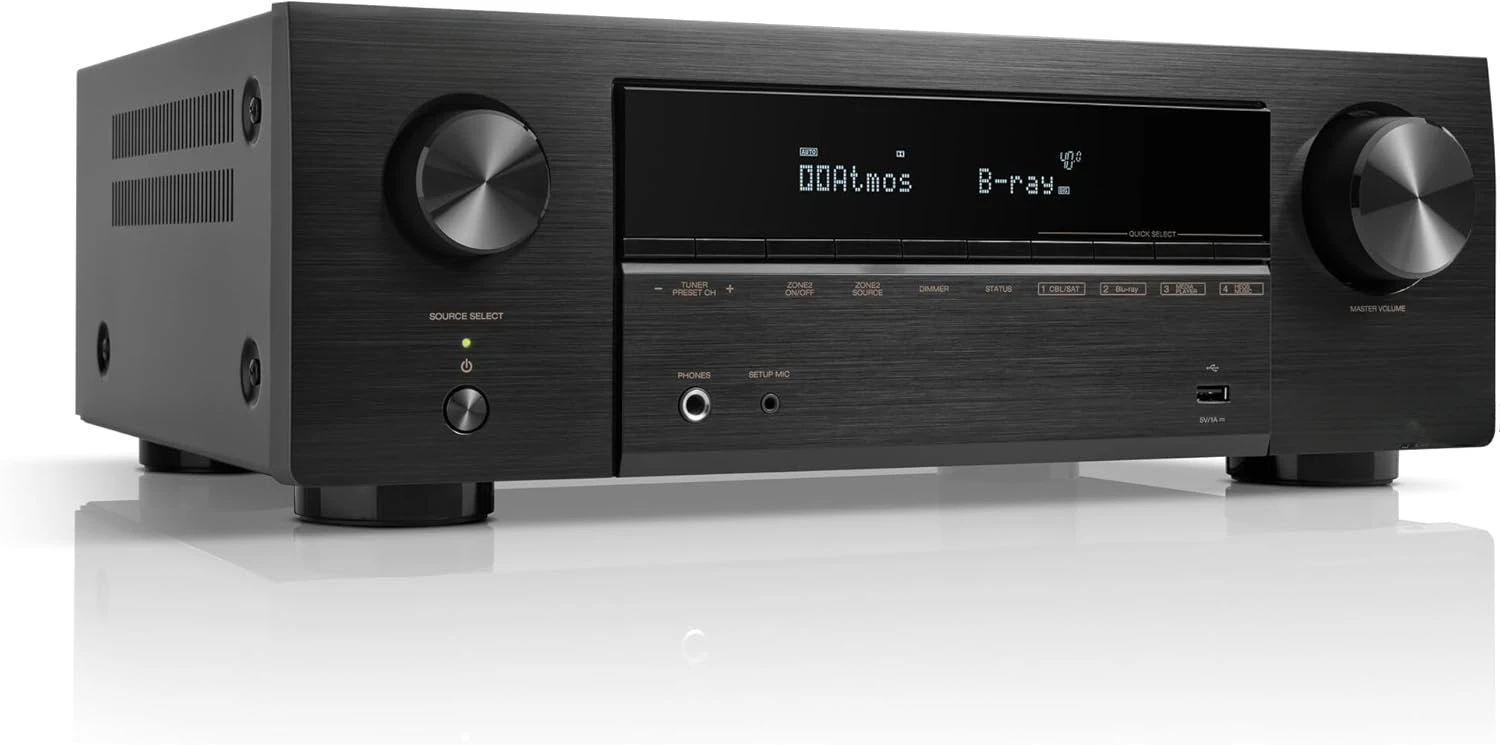 AVR-X1800H 7.2 Channel AV Receiver - 80W/Channel, Wireless Streaming via Built-in HEOS, WiFi, & Bluetooth, Supports Dolby Vision