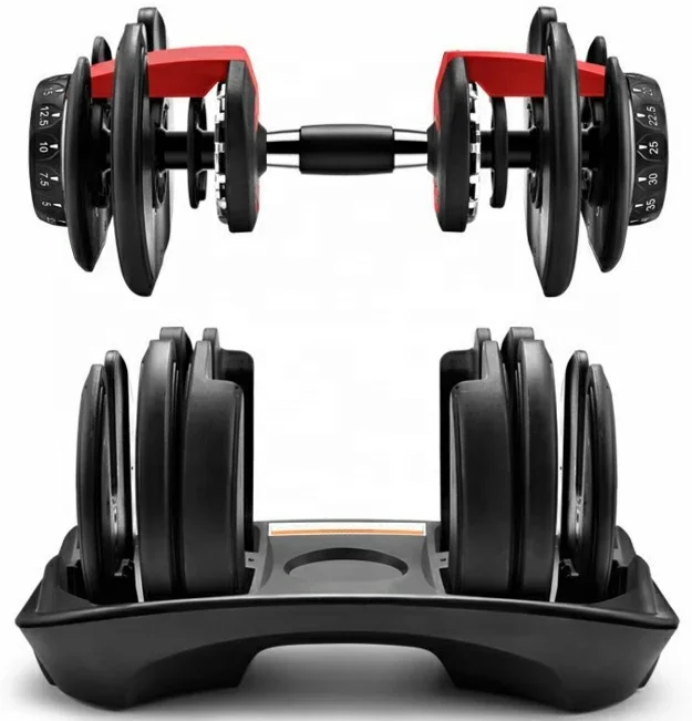 Adjustable Dumbbell 95lb 50lb Set Weight Adjustable Dumbbell Yuantou Manufacturer  Dumbbell Set  Gym Equipment