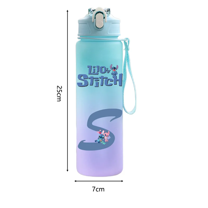 750ML Disney Lilo Stitch Water Bottle Motivational Sport Water Bottle Leakproof Drinking Bottles Outdoor Travel Gym Fitness Jugs