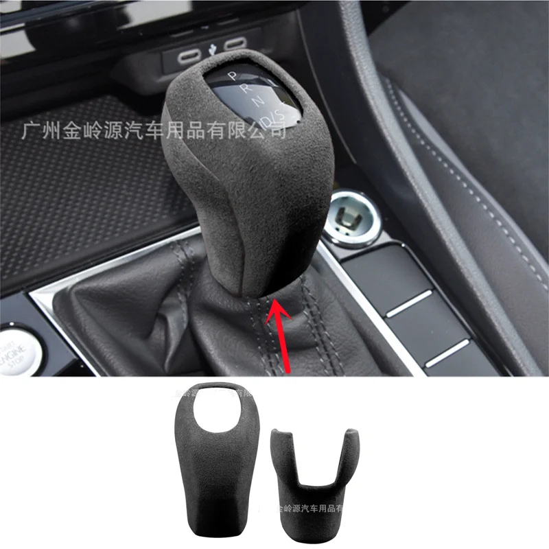 

Suede Leather Car Gear Shift Knob Cover Gear Handle Head For VW Volkswagen Tayron Polo T-Roc T-Cross Passat Inner Accessories