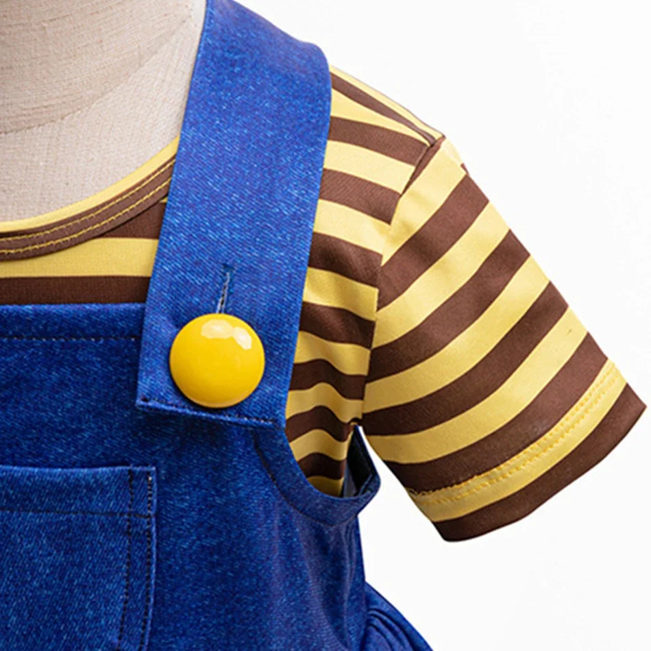 Costume à manches courtes à rayures jaunes pour filles, jupe à bretelles pour tout-petits, carnaval d'Halloween, robe Agnes Cos