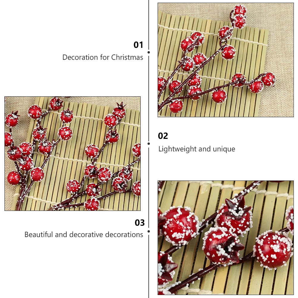 

12 pcs Fake Pomegranate Christmas Decoration Simulated Red Berry Home Bedroom Living Room Supplies Lightweight Realistic