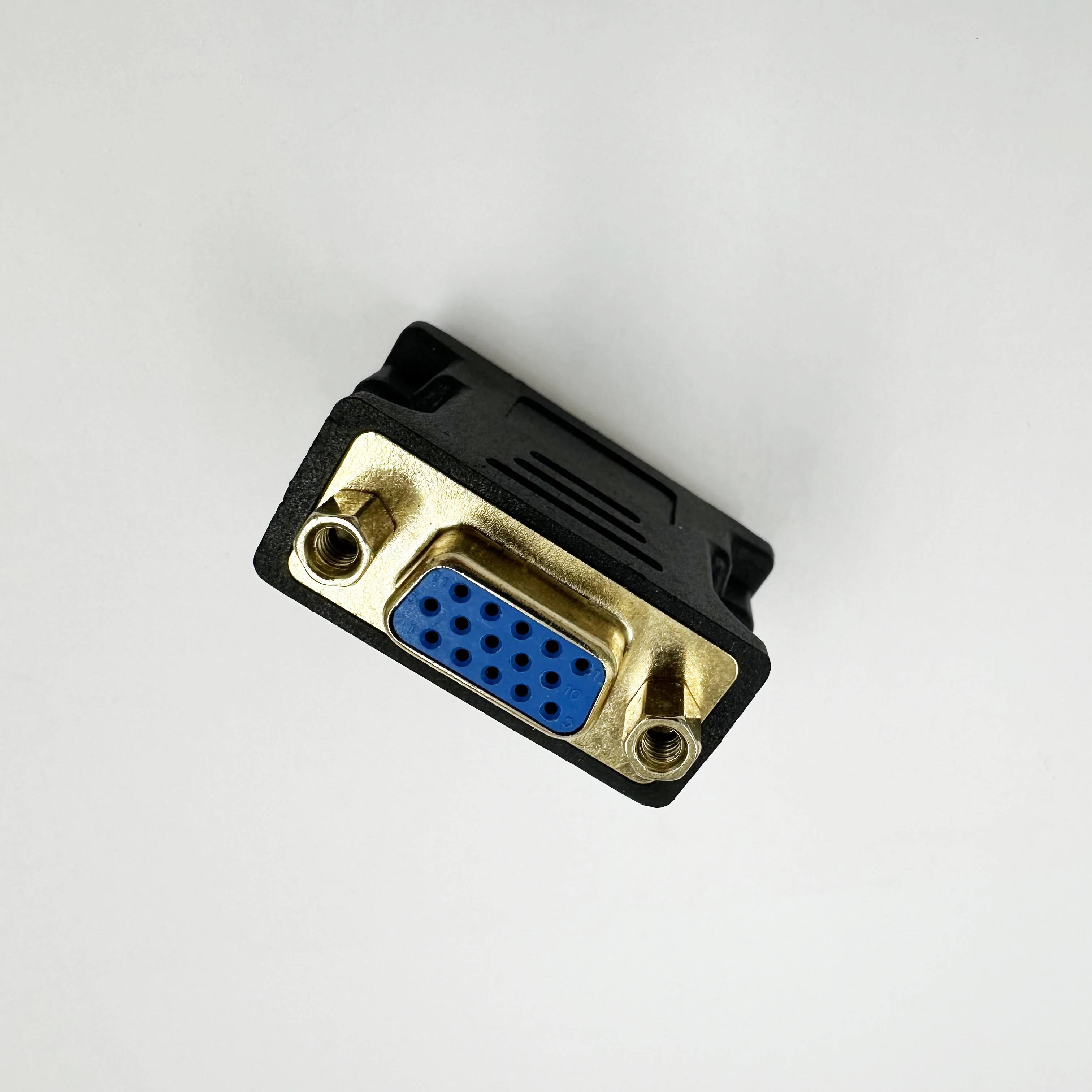 Адаптер DVI-I к VGA Преобразователь DVI «папа» к VGA «мама» Высокоскоростной видеоадаптер с винтовым замком Позолоченный 1 шт.