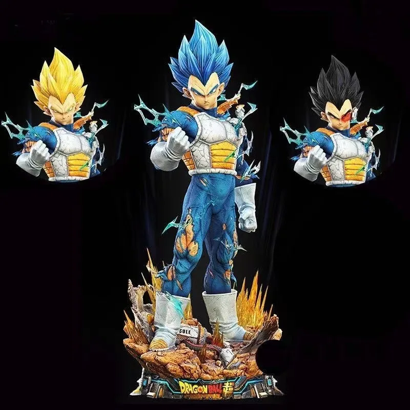 

Dragon Ball GK Super Saiya с тремя головами, резьба LX Vegeta, аниме-статуя ручной работы, модель, орнамент, подарок на день рождения, имитация рабочего стола