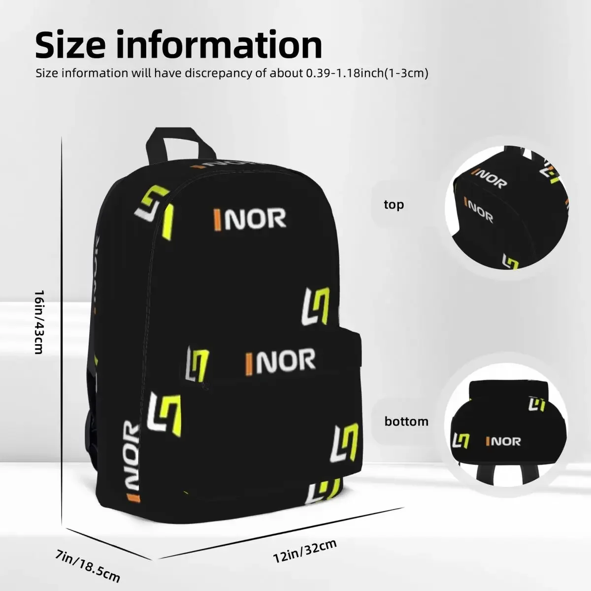 Lando Norris-Sacs à dos F1 ellow pour enfants, sac de livre étudiant, sac à dos pour ordinateur portable initié, sac à dos de voyage à la mode, sac d'école