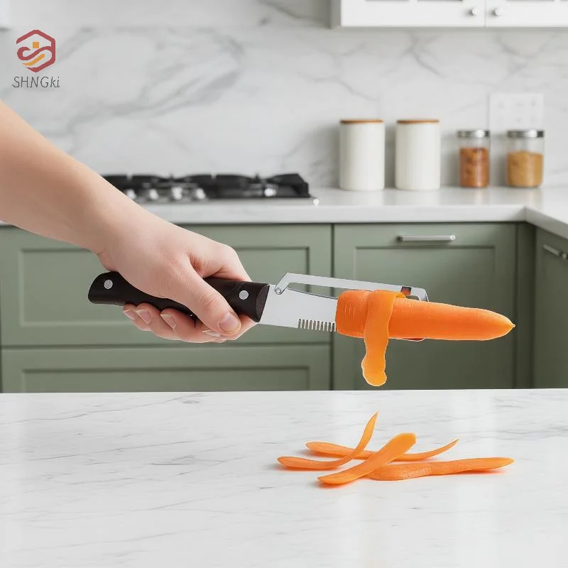 Stainless Steel Multifunctional Fruit Vegetable Peeler with Sharp Blade Non Slip Handle Perfect for Home Kitchen