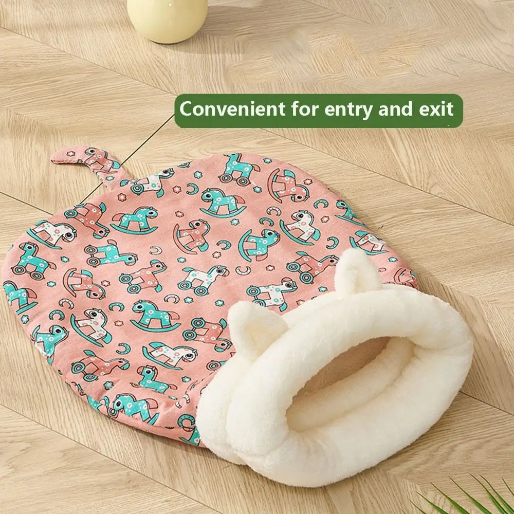 

Cat Bed Thickened Warm Cat Sleeping Bag With Ears Semi-closed Tunnel Cat Nest Soft Comfortable Cat Cushion for Puppy Cats