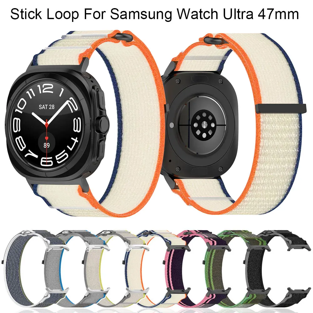 حزام ساعة نايلون قابل للتنفس لساعة سامسونج ، سوار سوار سوار معصم ، حلقة عصا ساعة ، الترا ، 47