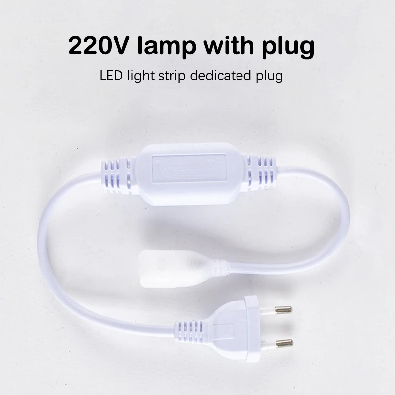 1pc 25m 220V Waterproof Light With Plug COB LED Strip Plug Accessories High Voltage Light Bar Connector