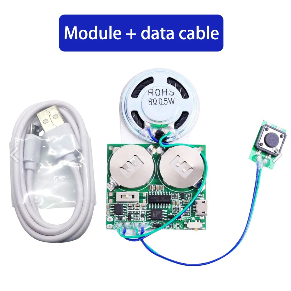 8M Recordable Sound Module Button Control Sound Chip MP3 WAV Music Voice Player Programmable Board with Speaker for DIY