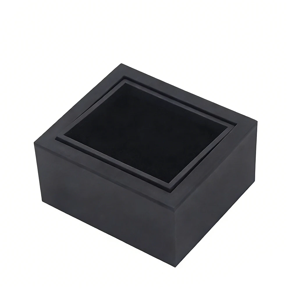 High Quality Rectangular Black Feel Glue Flip-Top Rotating Cufflinks Box Cuffs Gift Jewelry Packaging