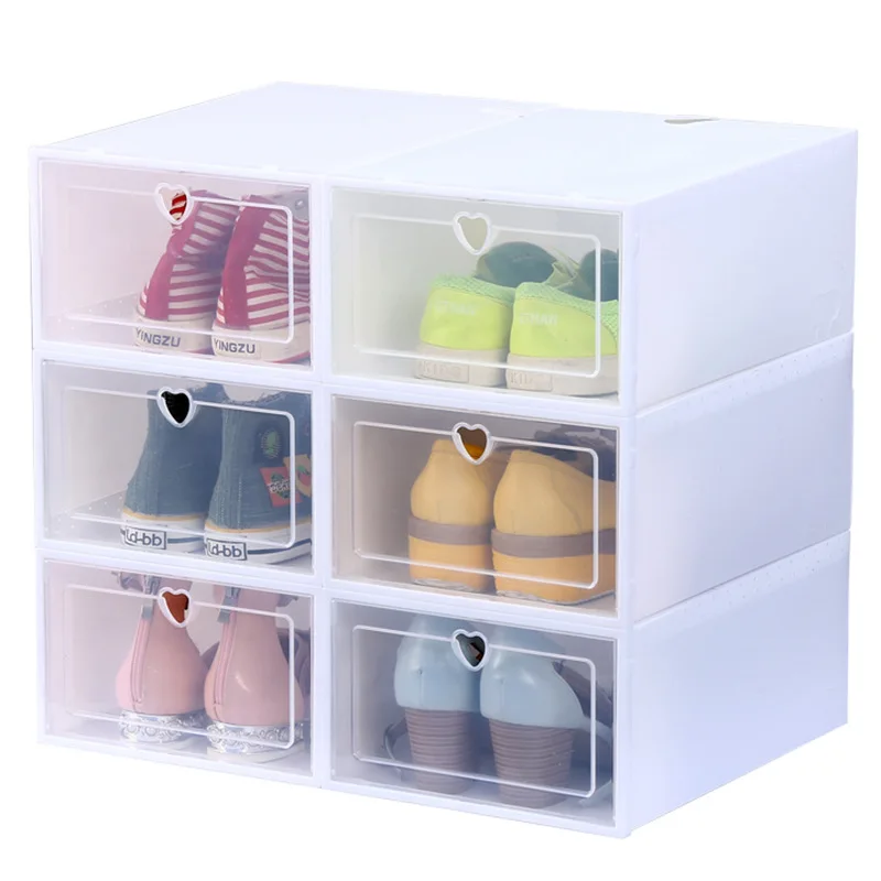 1pcs Plastic  Shoes Case Thickened Transparent Case Plastic Shoe Boxes Stackable Box Shoe Organizer Shoebox