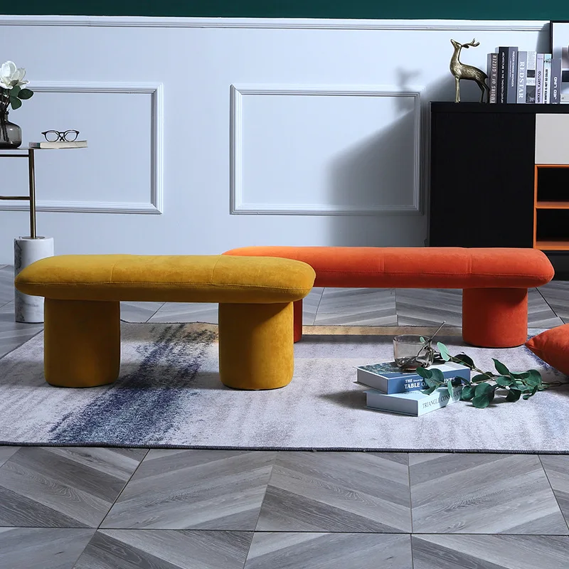 Creative shoe changing stool clothing store fabric bench