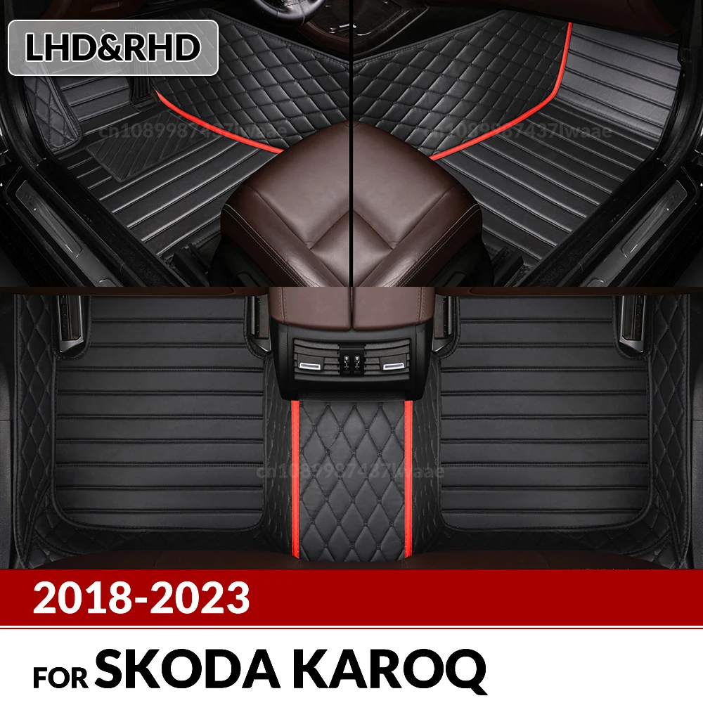

Автомобильные коврики для Skoda Karoq 2018-2024 2023 2022 21 20 19 на заказ, автомобильные подушечки для ног, автомобильный ковер, аксессуары для интерьера