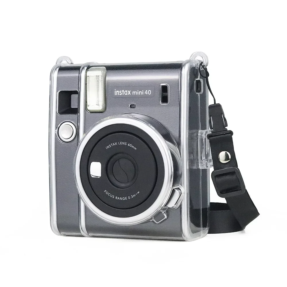 Mini 40 Camera Crystal Case Clear Transparent Shoulder Strap Bag Protector Instant Film Camera Shell Cove