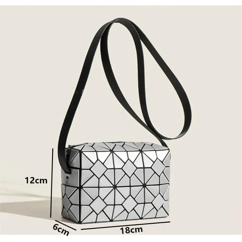 2024 Luxury PU Leather Crossbody Bags Niche Design Women Geometric Handbags Fashion All-match Female Mini Camera Shoulder Bags