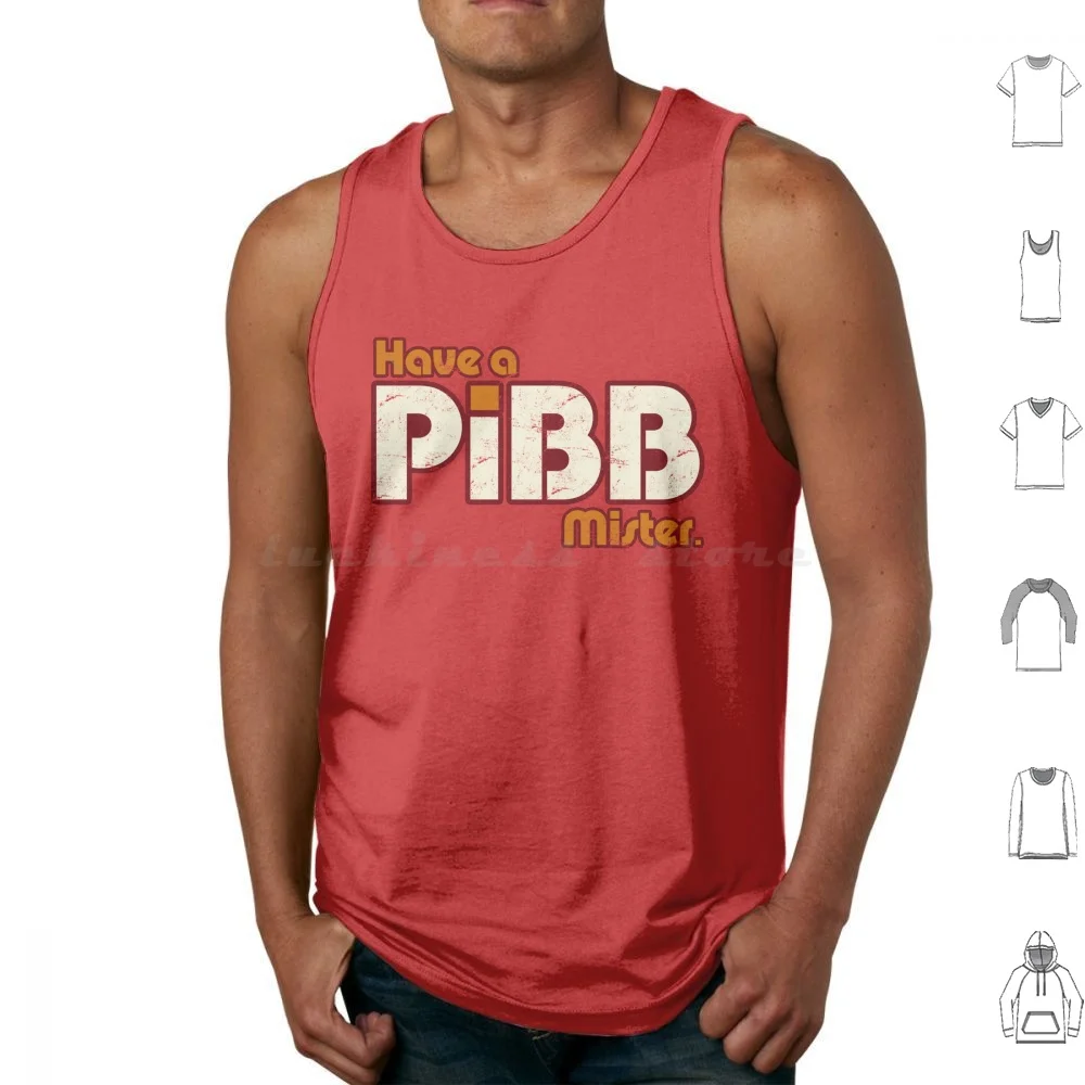 Camisetas sin mangas con estampado de Pibb, diseño retro vintage nostálgico de refresco de Pibb, bebida azucarada