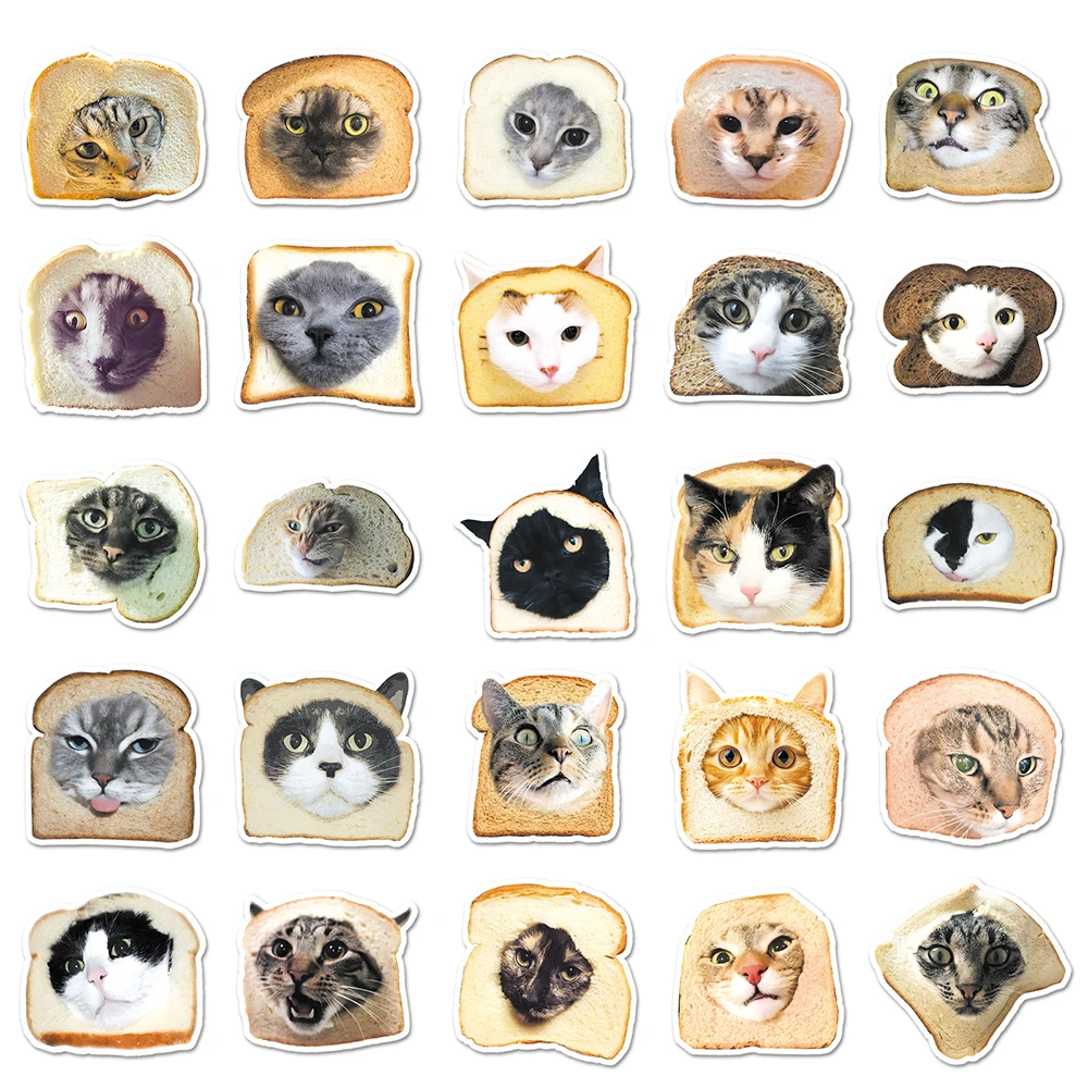 10/30/50 個かわいい面白い猫ヘッドパン落書きステッカーかわいい動物デカール子供のおもちゃスーツケースラップトップ電話ステッカー梱包