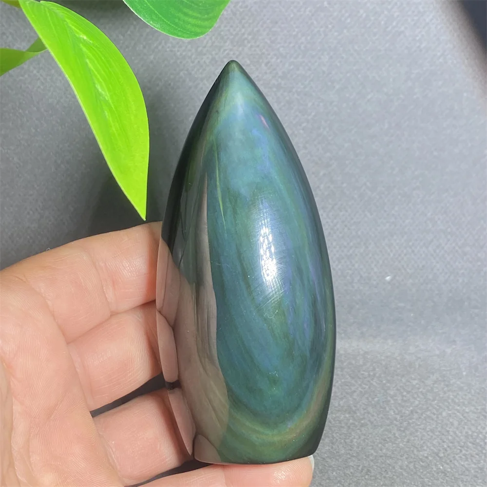 حلي كريستالية على شكل عين القط من حجر السج الطبيعي بألوان قوس قزح عالية الجودة وأحجار كريمة ملونة لتزيين المنزل (تحتاج إلى أن تكون في الضوء)