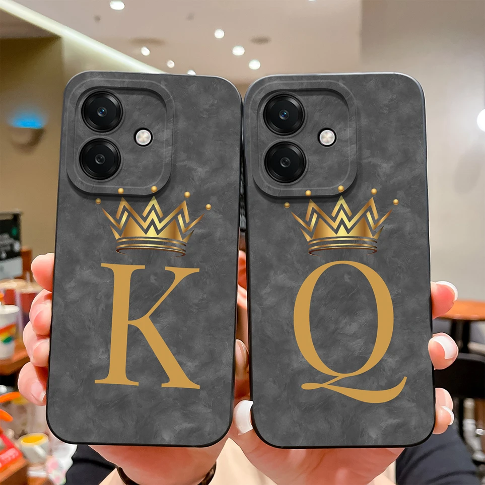 

Чехол для OPPO A3x A3Pro A3s Initial Crown Letter, черный защитный чехол для OPPOA3X Funda A3 Pro Shell OPPO A3s Coque Cases