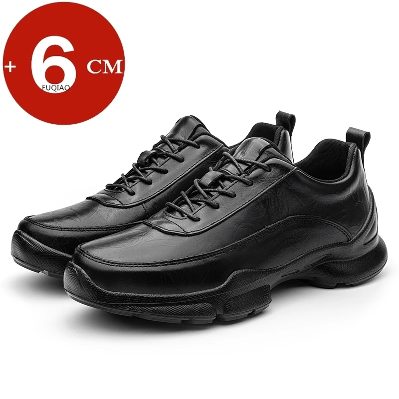 

Lightweight Outdoor Elevator Walking Shoes for Men Women 6CM Height Increase Genuine Leather Comfortable Casual Lift Sneakers