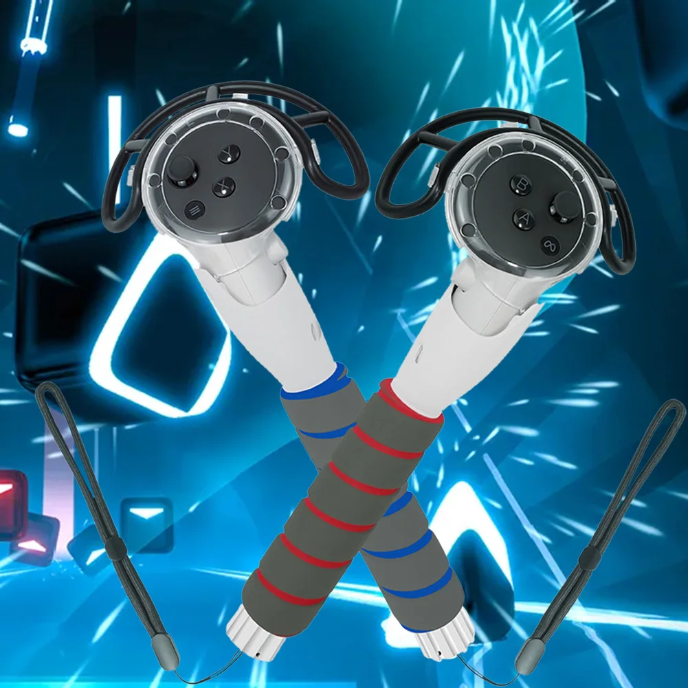 3 in 1 Long Arm Handle Attachments Enhance VR Game Experience Long Stick Attachment Golf Club Attachment for Meta/Oculus Quest 3