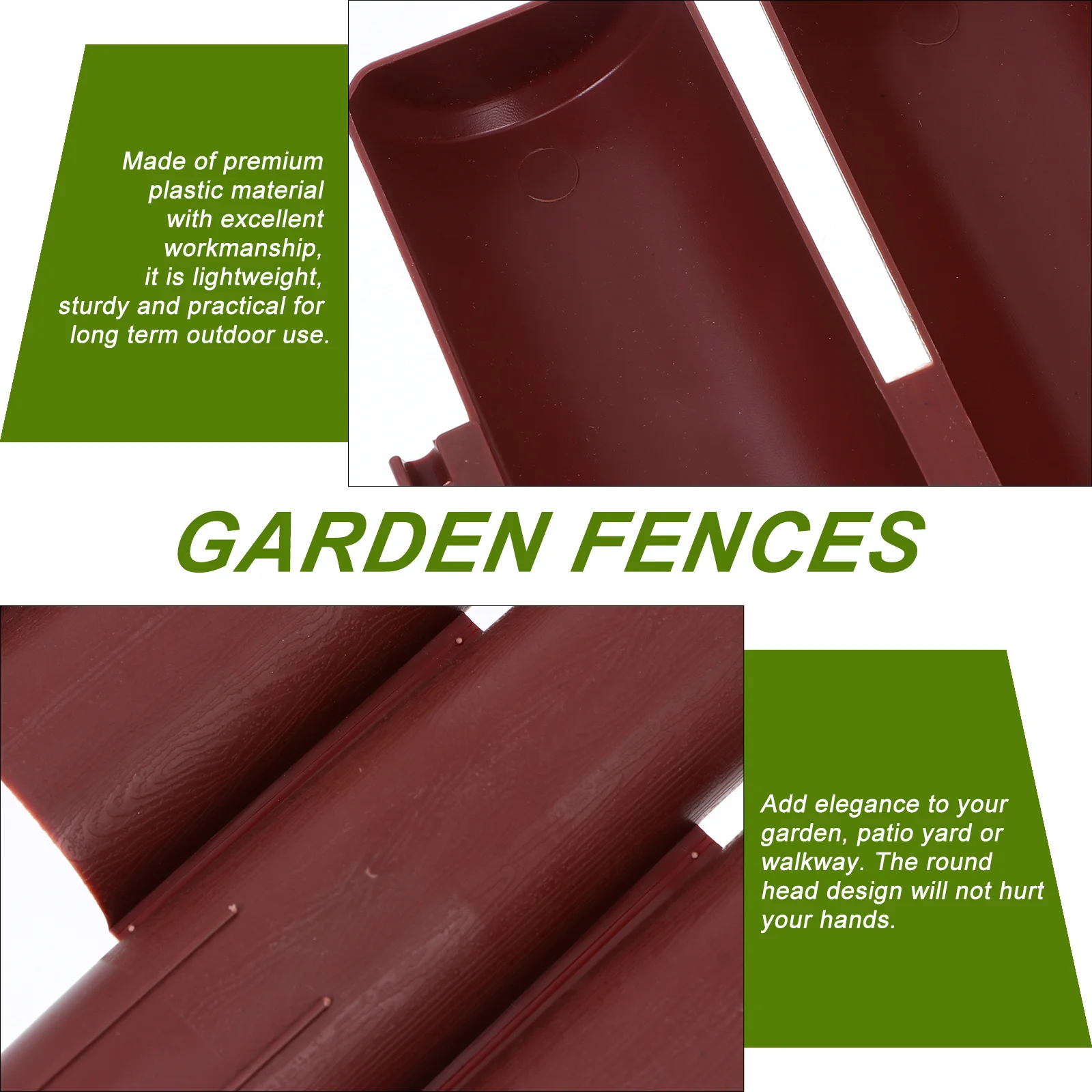 

4Pcs Decorative Fence Garden Ornament Plastic Outdoor Edging for Lawn Yard Patio Landscape Border Charming Rustic Appeal