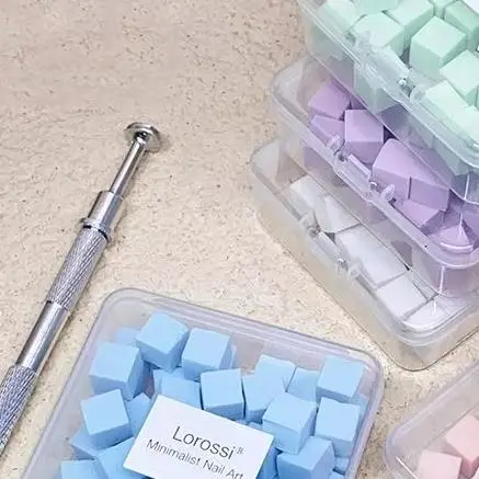 Tampon éponge dégradé pour Nail Art, outils pour vernis Gel, brosse dégradée de couleur, poudre à paillettes, stylo à points pour accessoires de manucure, 50 pièces