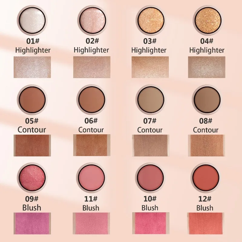 คอนทัวร์และไฮไลท์เตอร์แบบแท่ง อเนกประสงค์สำหรับการปรับรูปหน้าแบบมืออาชีพ บลัชออนและเพิ่มความคมชัด เครื่องสำอางครีมออลอินวัน