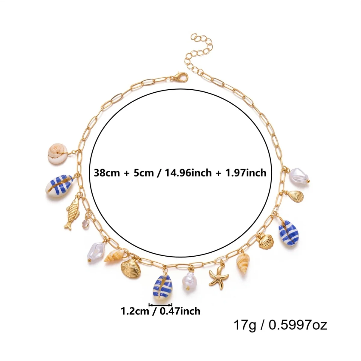 Sommerurlaub Muschel Seestern Conch Fisch Schildkröte Korallen Anhänger Halskette für Damen Herren Imitationsperlen Choker Ozean Strand Schmuck – Detail 21
