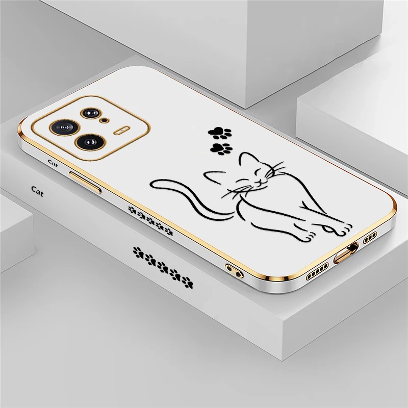 Coque de téléphone Black Cats pour Xiaomi 15 15T 14T 13T 12T 11 Pro 11T 10T 5G 9T Lite, protection d'objectif, silicone plaqué, coque arrière souple, étui