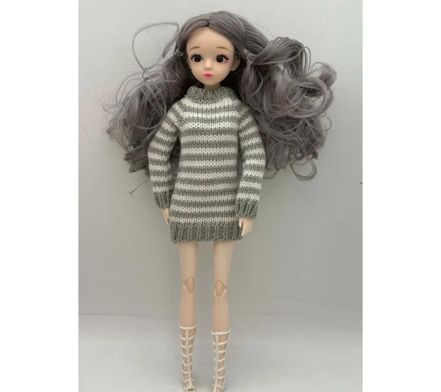 1/6 Scale Girl Knitted Sweater Long Sleeve Dress Chirstmas Scene Clothes Model for 12'' soldier action Figure doll Accessory DIY