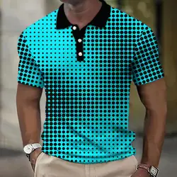 2023 Hot Sell Polo T-Shirt For Men 3d Spot Printed Men'S Clothing Street Casual Short Sleeved Fashion Tops Loose Oversized Shirt