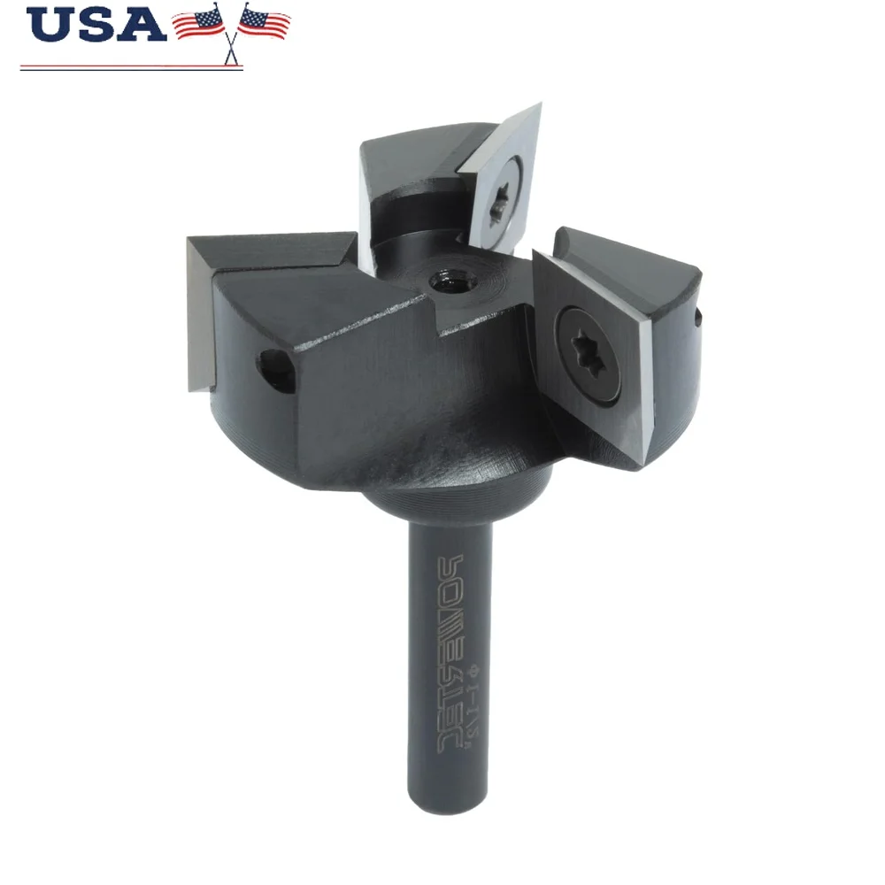 

Carbide Router Bit 3 Wing Surfacing Tool 1/4 Shank Slab Flattening CNC Milling Router Bit 1-1/2" Cutting Diameter