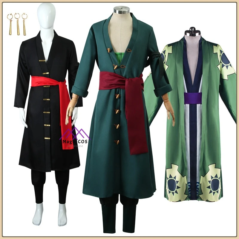 

Zoro Role Playing Costume Halloween Swordsman Outfit + Boots + Wig Men's & Women's Cosplay Costume for Halloween Party Suit
