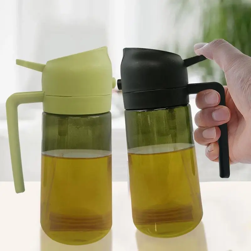 

Kitchen 2 in 1 Oil Bottle 470ml Oil Dispenser Bottle Olive Oil Dispenser Frying Seasoning Oil Container