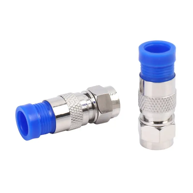 ABLK 500PCS RG6 Compression Connectors Coaxial Cable Connection F Compression Connector RG6 Coaxial Compression Tool