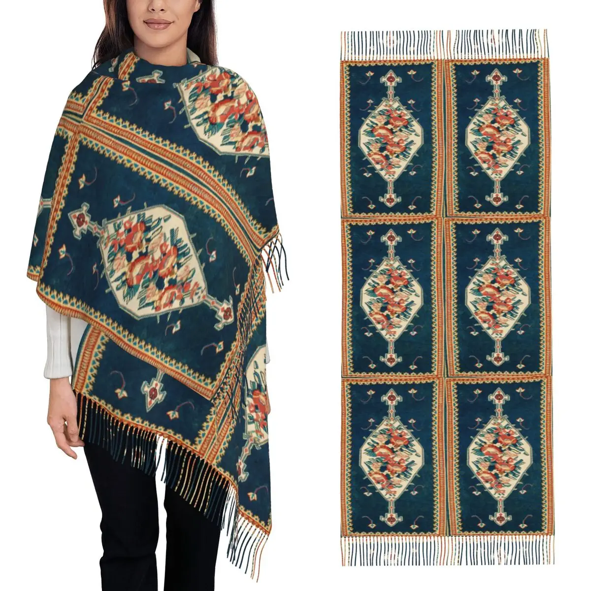 

Курдский турецкий килим, богемный персидский шарф в этническом стиле, шарфы с кисточками, женские мягкие теплые шали и накидки, большая шаль