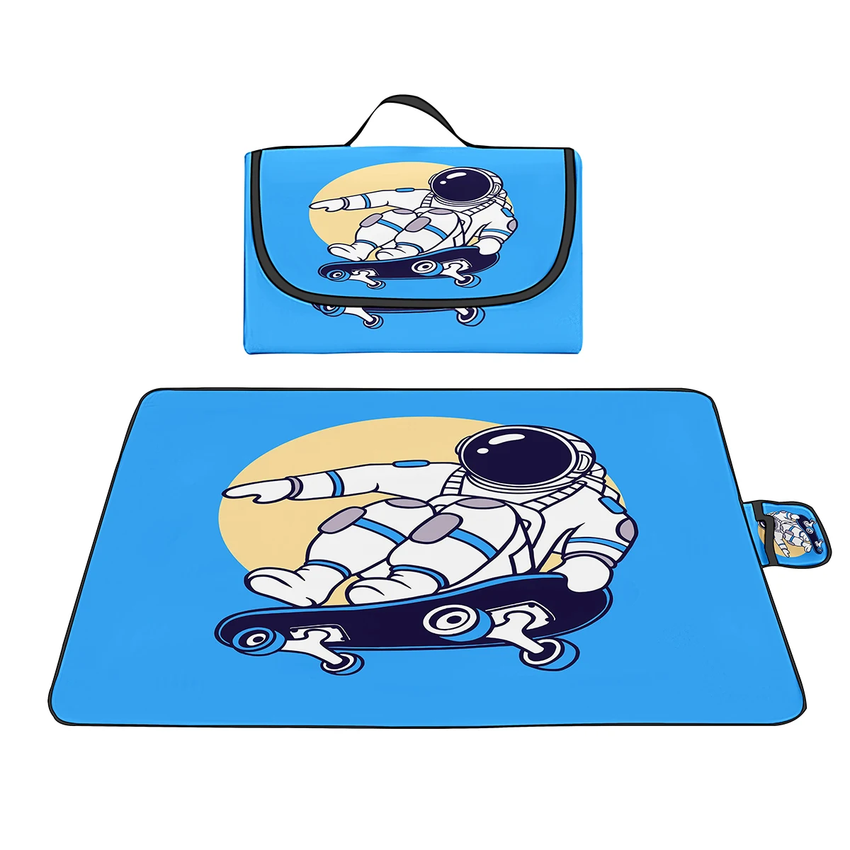 Extra Large Oxford Picnic & Outdoor Blanket,Astronaut Print Outside Picnic Mat Waterproof Foldable for Beach,Park,Lawn,Travel