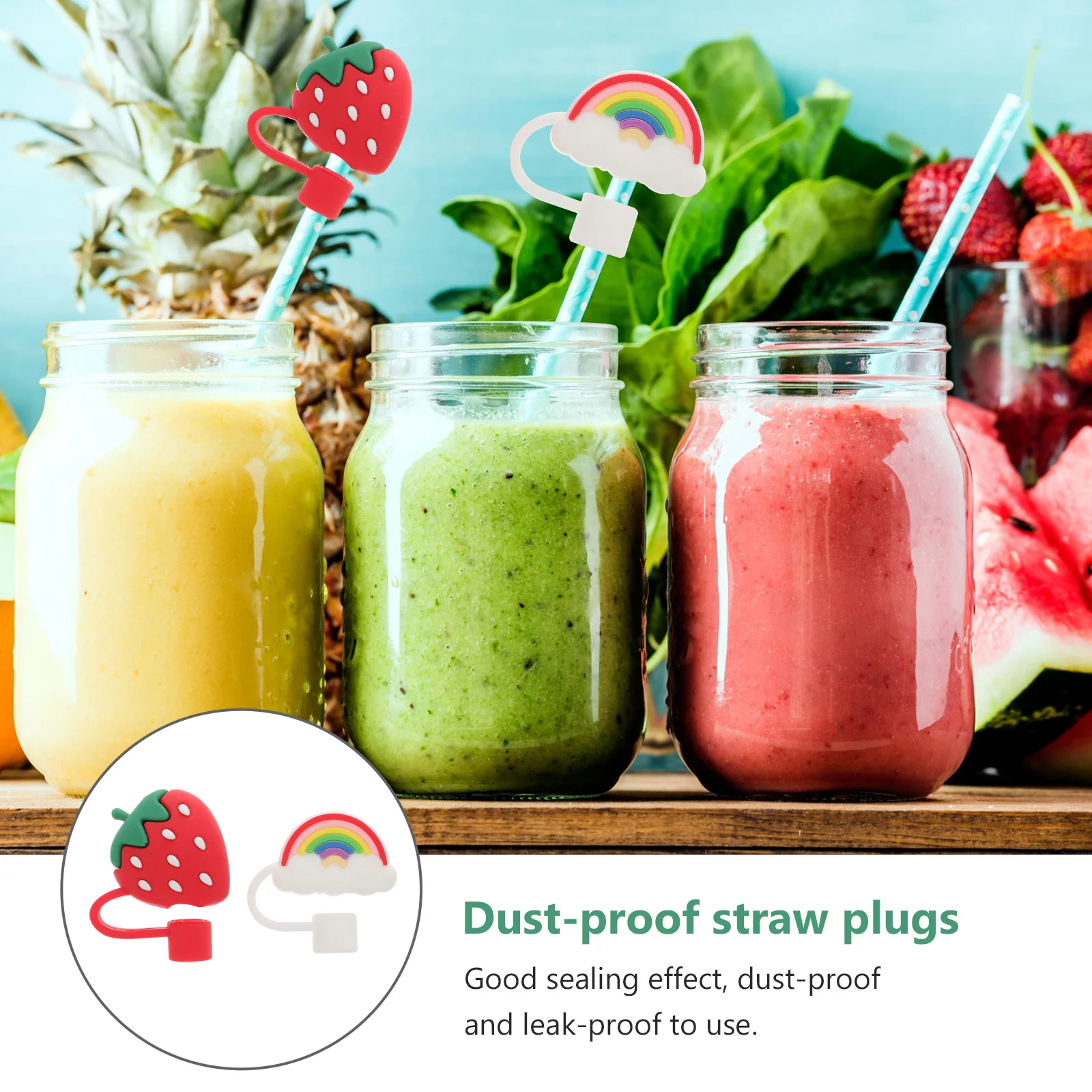 

2Pcs Cute Cloud Shape Straw Caps Dust-Proof Leak-Proof Heat Resistant Cold Resistant Creative Silicone Straw Plugs for Drinkware