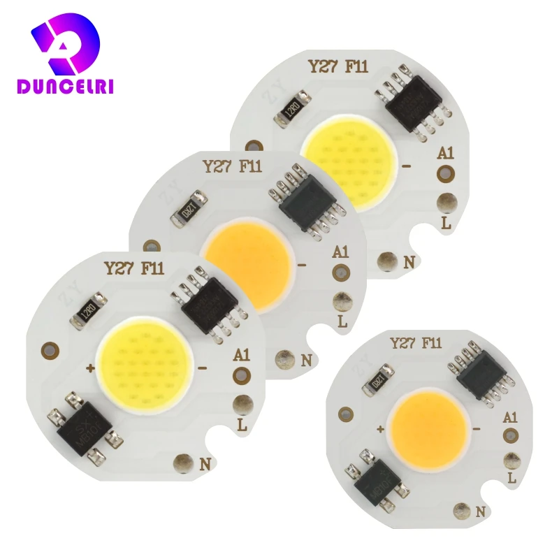 10pcs/lot MINI LED COB Chip 220V 3W 5W 7W 9W Smart IC No Need Driver LED Bulb Lamp for Flood Light Spotlight Downlight Lighting