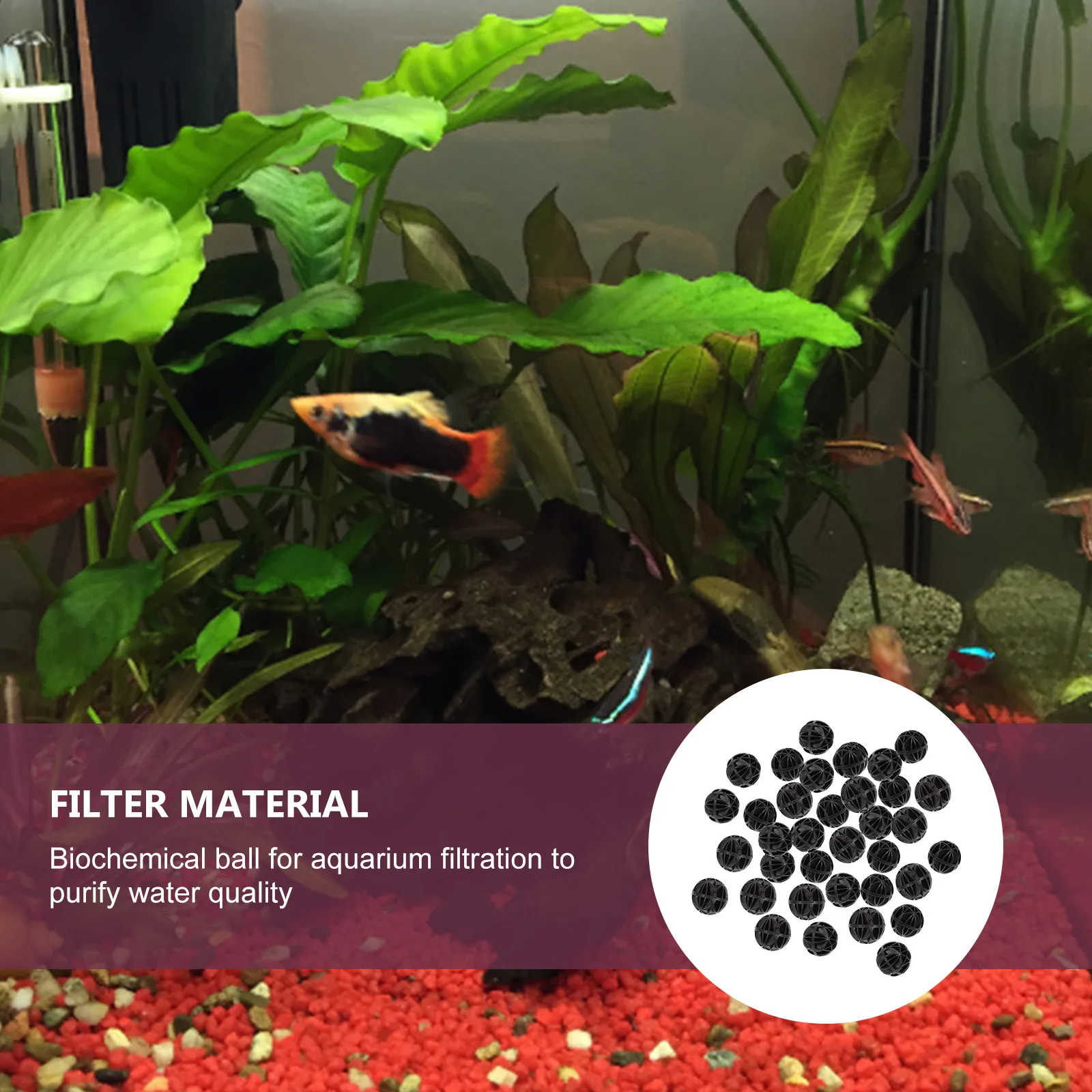 

150pcs Bio Balls 26mm Filter Media Biological Filtration Material for Aquarium Fish Tank Pond Reusable Supplies
