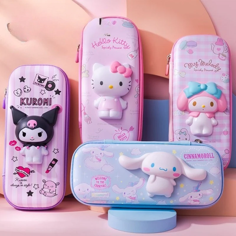 

Sanrio Cartoon Kuromi Melody Anime Stationery Decompression Pen Box Multi Functional Students Stationery Learning Supplies Gifts