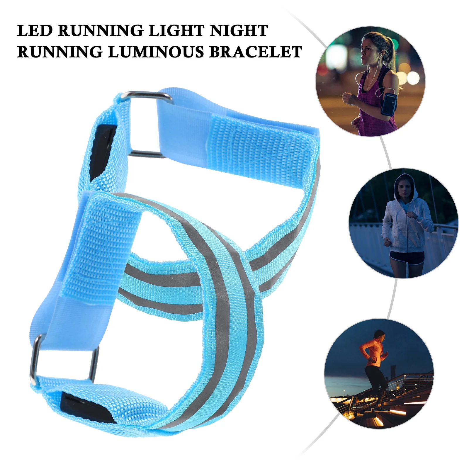 

2 Pcs Running Light Bracelet Glowing Bracelets Coat Led Armband Nylon Webbing Reflective Wristbands