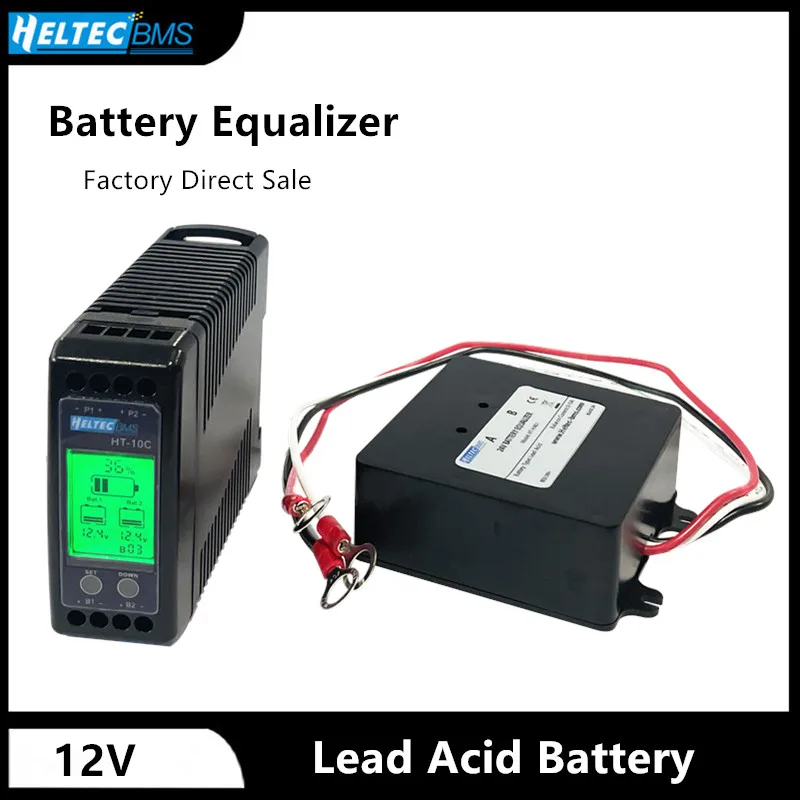 Heltec 12V LCD/LED Battery Equalizer Batteries Voltage Balance Lead Acid Battery Connected Parallel Series for 24/36/48V/96V