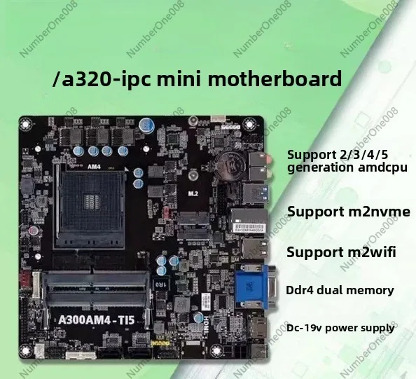 Тонкая материнская плата Mini-ITX 17x17 см, сокет AM4, поддержка R5 5600G, для домашнего кинотеатра HTPC